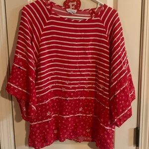 Westbound red white and blue size large top